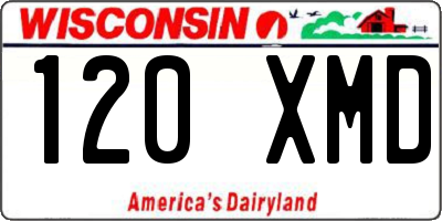 WI license plate 120XMD