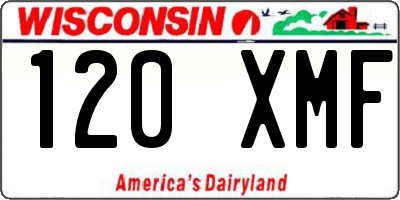 WI license plate 120XMF
