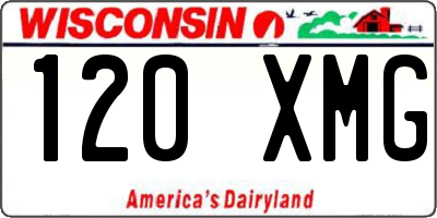 WI license plate 120XMG