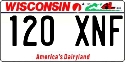 WI license plate 120XNF
