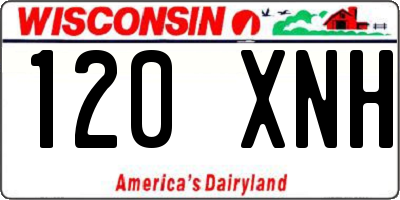 WI license plate 120XNH