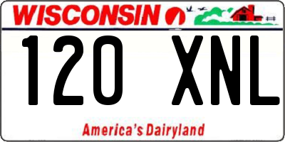 WI license plate 120XNL