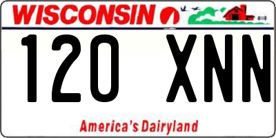 WI license plate 120XNN