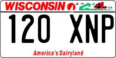 WI license plate 120XNP