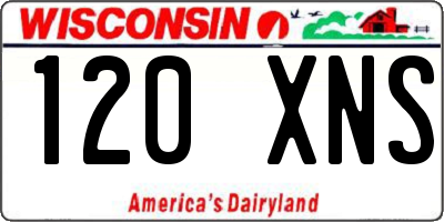 WI license plate 120XNS