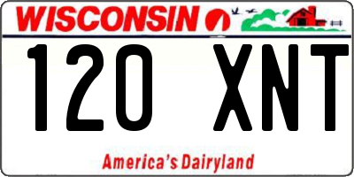 WI license plate 120XNT