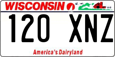 WI license plate 120XNZ