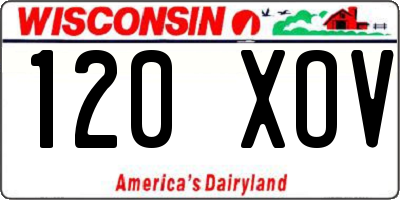 WI license plate 120XOV