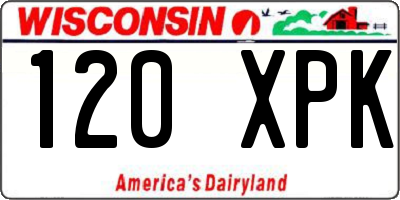WI license plate 120XPK