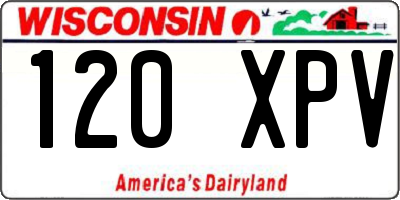 WI license plate 120XPV