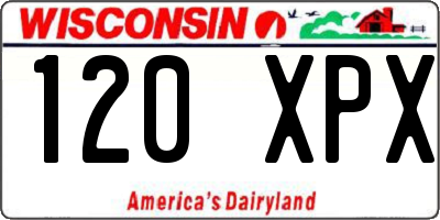 WI license plate 120XPX