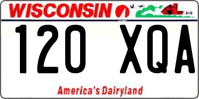 WI license plate 120XQA