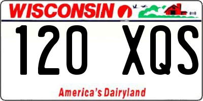 WI license plate 120XQS