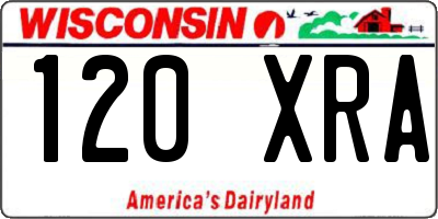 WI license plate 120XRA