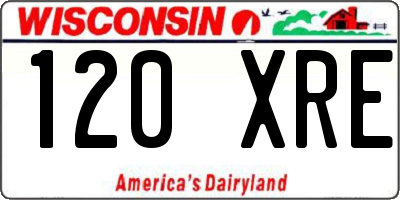 WI license plate 120XRE