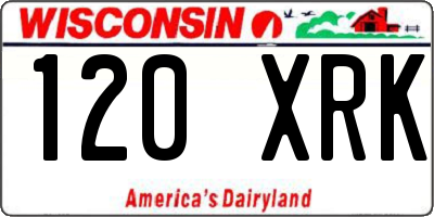 WI license plate 120XRK