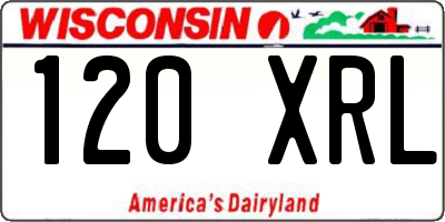 WI license plate 120XRL
