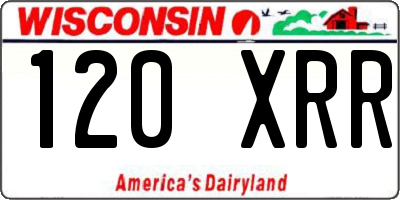 WI license plate 120XRR
