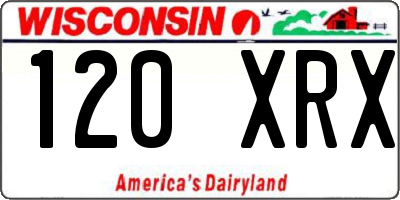 WI license plate 120XRX