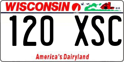 WI license plate 120XSC