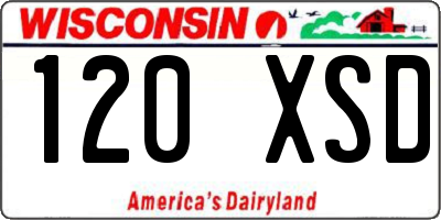 WI license plate 120XSD