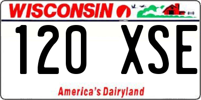 WI license plate 120XSE