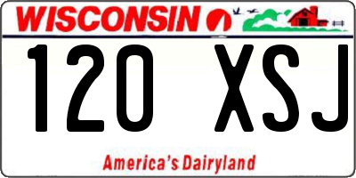 WI license plate 120XSJ