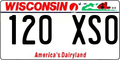 WI license plate 120XSO