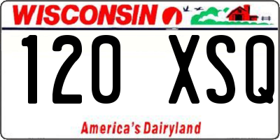 WI license plate 120XSQ