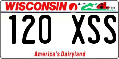 WI license plate 120XSS