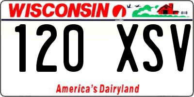 WI license plate 120XSV