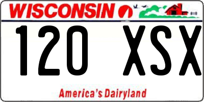 WI license plate 120XSX