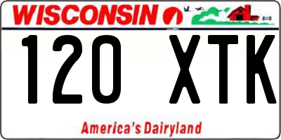 WI license plate 120XTK