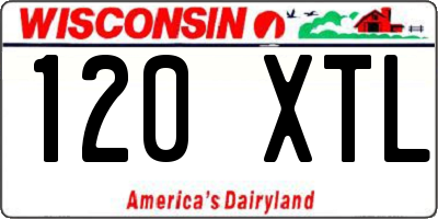WI license plate 120XTL