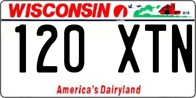 WI license plate 120XTN