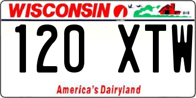WI license plate 120XTW