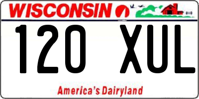 WI license plate 120XUL