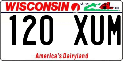 WI license plate 120XUM
