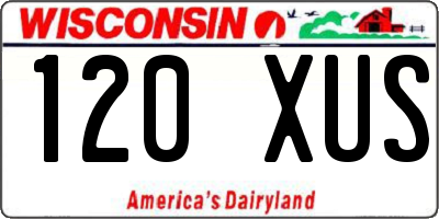 WI license plate 120XUS