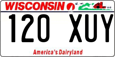 WI license plate 120XUY