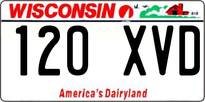 WI license plate 120XVD
