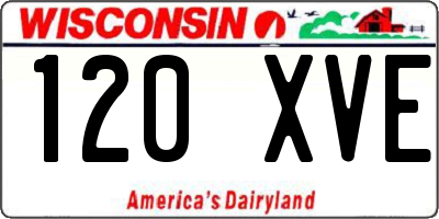 WI license plate 120XVE