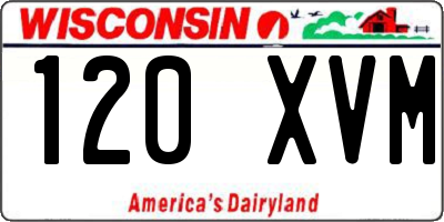 WI license plate 120XVM