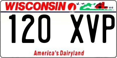 WI license plate 120XVP