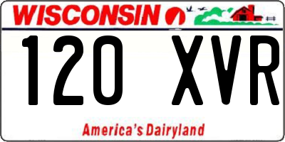 WI license plate 120XVR
