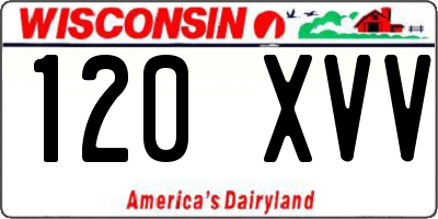 WI license plate 120XVV