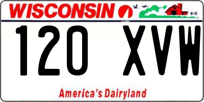 WI license plate 120XVW