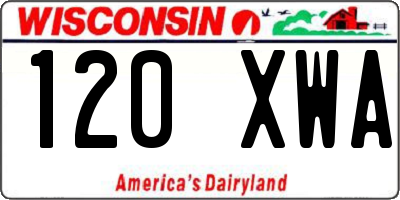 WI license plate 120XWA