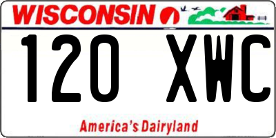 WI license plate 120XWC