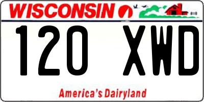 WI license plate 120XWD